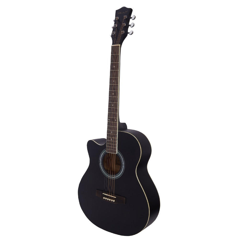 Vault EA20 Guitar Kit with Learn to Play Ebook, Bag, Strings, Straps, Picks, String winder & Polishing Cloth - 40 inch Cutaway Acoustic Guitar - Open Box