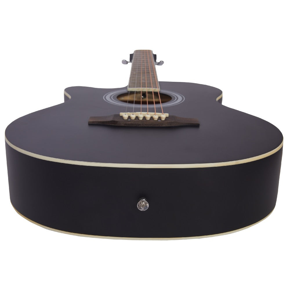 Vault EA20 Guitar Kit with Learn to Play Ebook, Bag, Strings, Straps, Picks, String winder & Polishing Cloth - 40 inch Cutaway Acoustic Guitar - Open Box