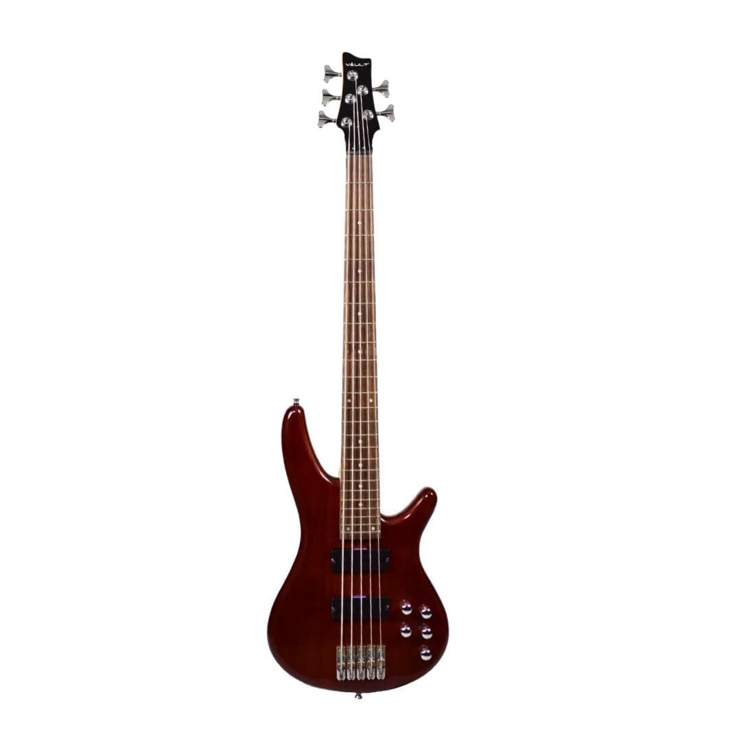 Vault Performer Pro RB5 Five String Electric Bass Guitar - High Gloss Solid Mahogany - Open Box