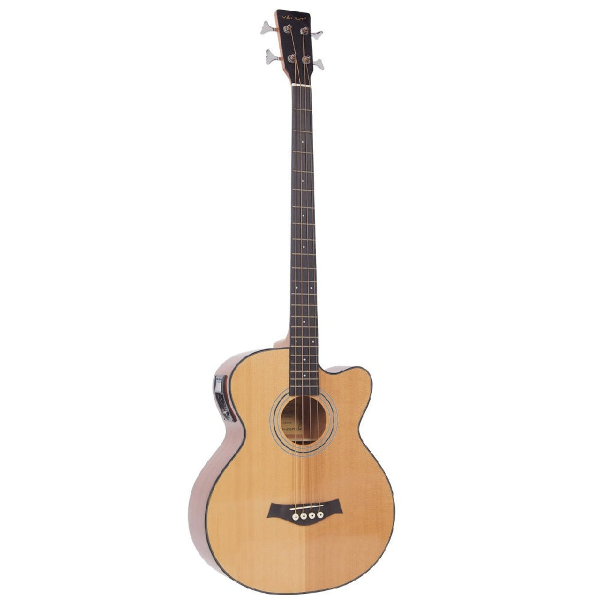 Vault EB40CE 4 String Solid-Top Acoustic Bass Guitar With EQ and Padded Gigbag - 34" Long Scale Length - Open Box