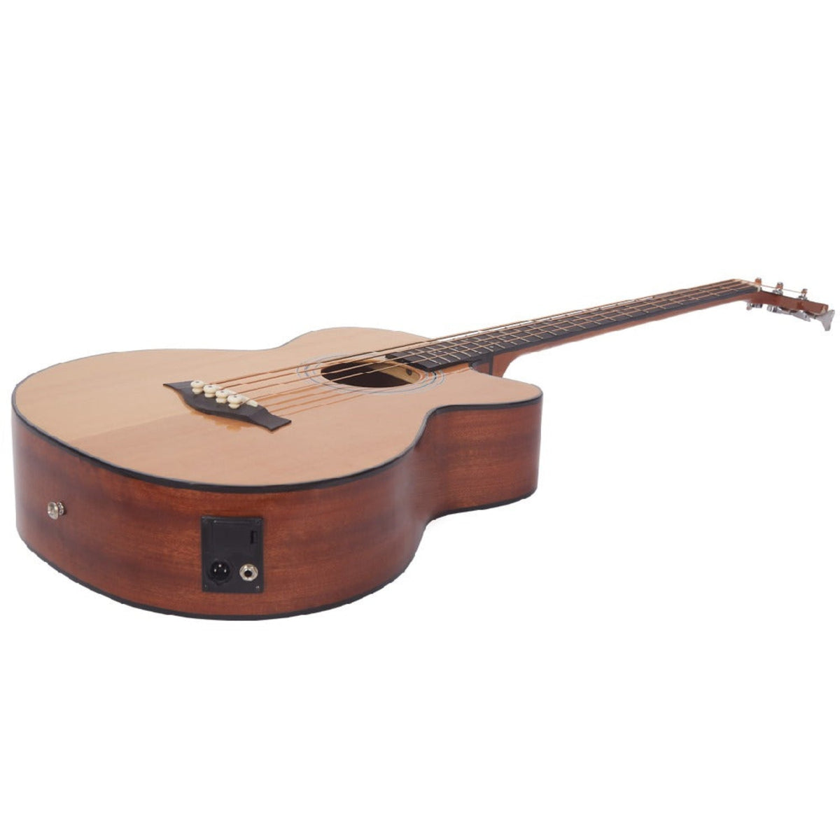 Vault EB40CE 4 String Solid-Top Acoustic Bass Guitar With EQ and Padded Gigbag - 34" Long Scale Length - Open Box
