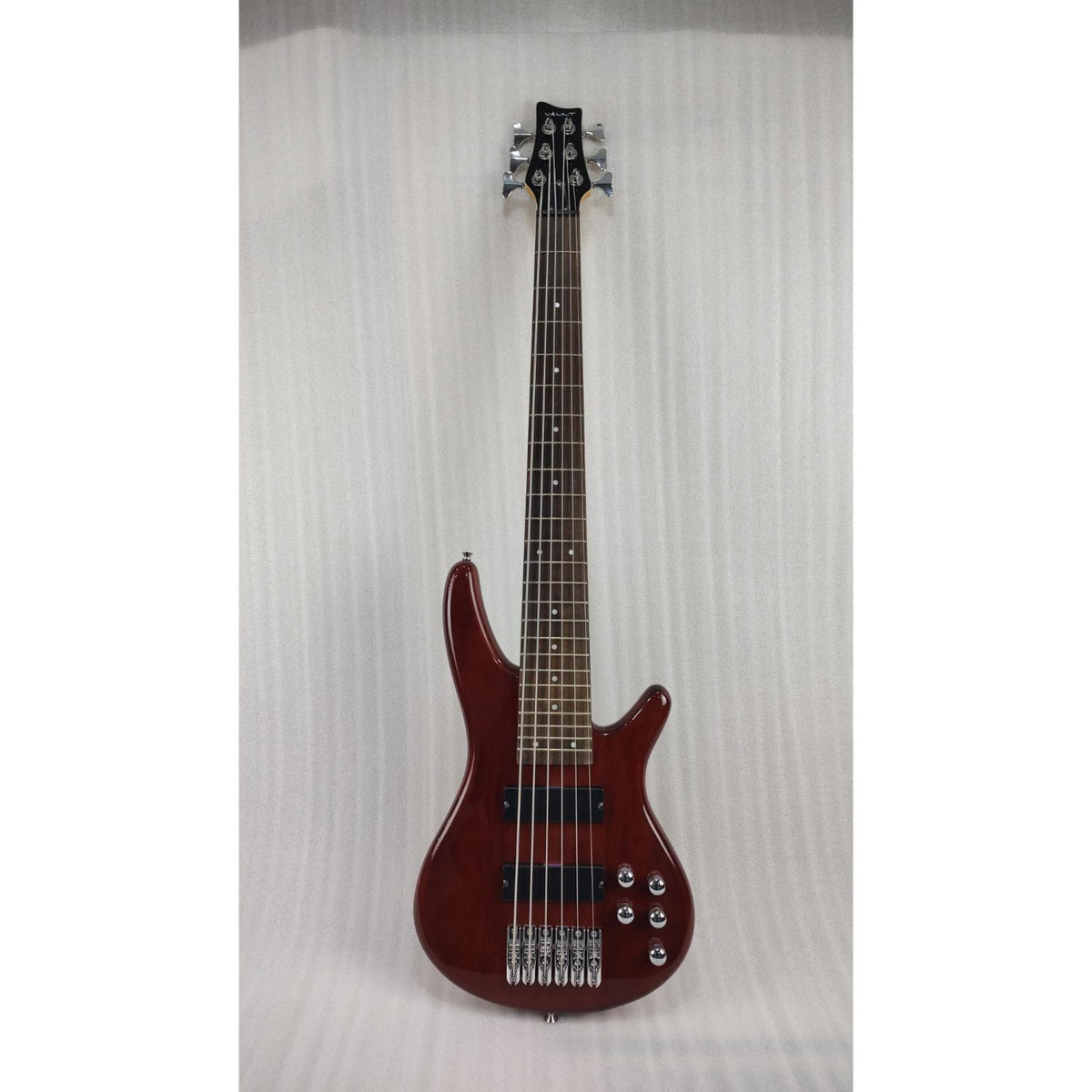 Vault Performer Pro RB6 Six String Electric Bass Guitar - High Gloss Solid Mahogany - Open Box