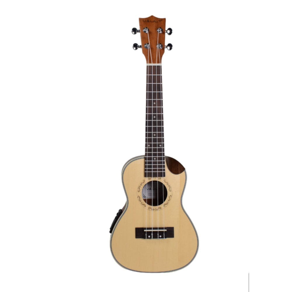 Vault UK-1000CCE 23-Inch Solid Spruce Top Premium Semi Cutaway Electro- Acoustic Concert Ukulele - Open Box
