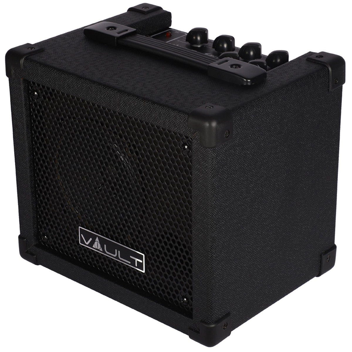 Vault Fury 15 Watt Digital Combo Guitar Amplifier with Effects and 36 pattern Drum Machine with Vault Buds Duo Dual Driver Earphones