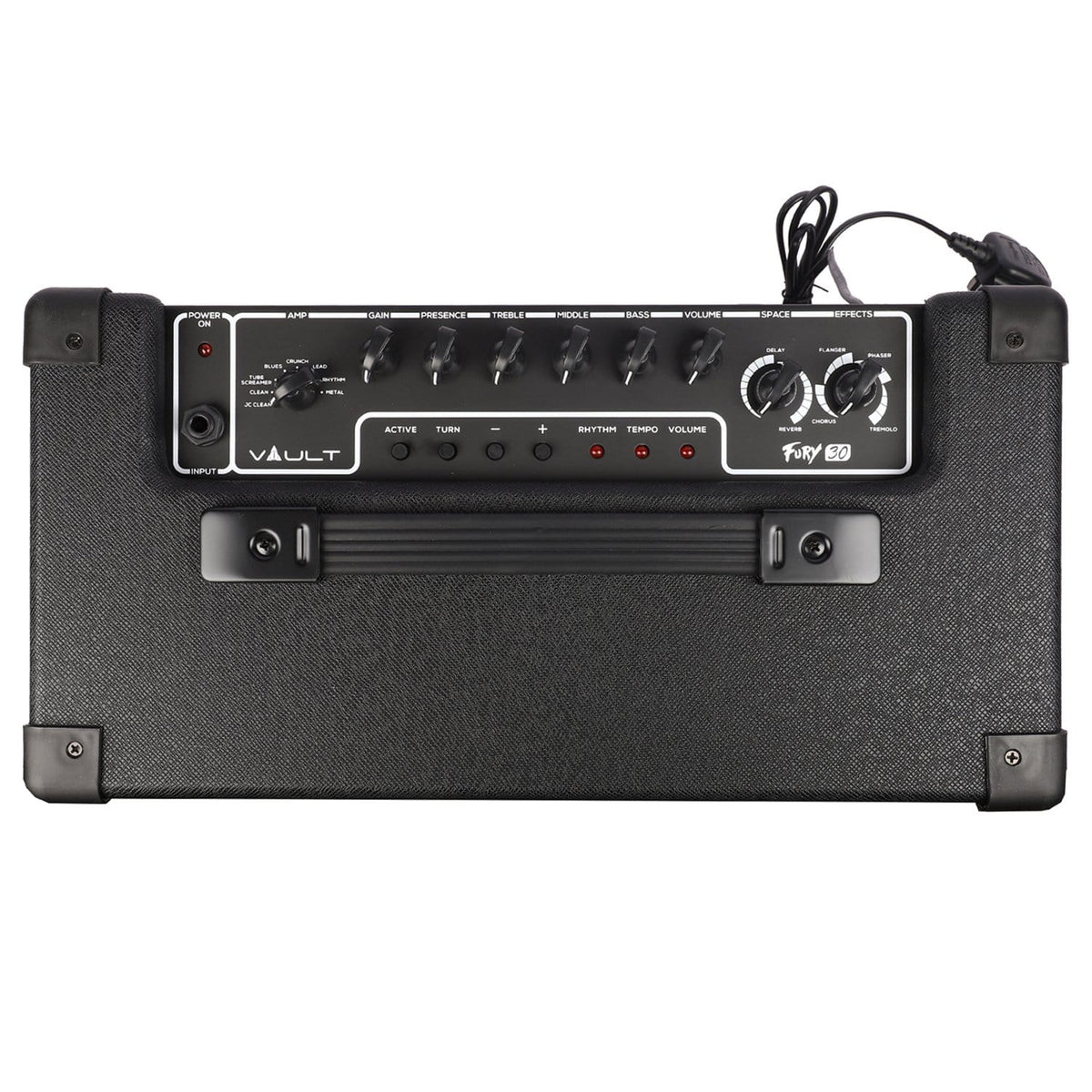 Vault Fury 30 Watt Digital Combo Guitar Amplifier with Effects and 36 Pattern Drum Machine - Must Have Accessories