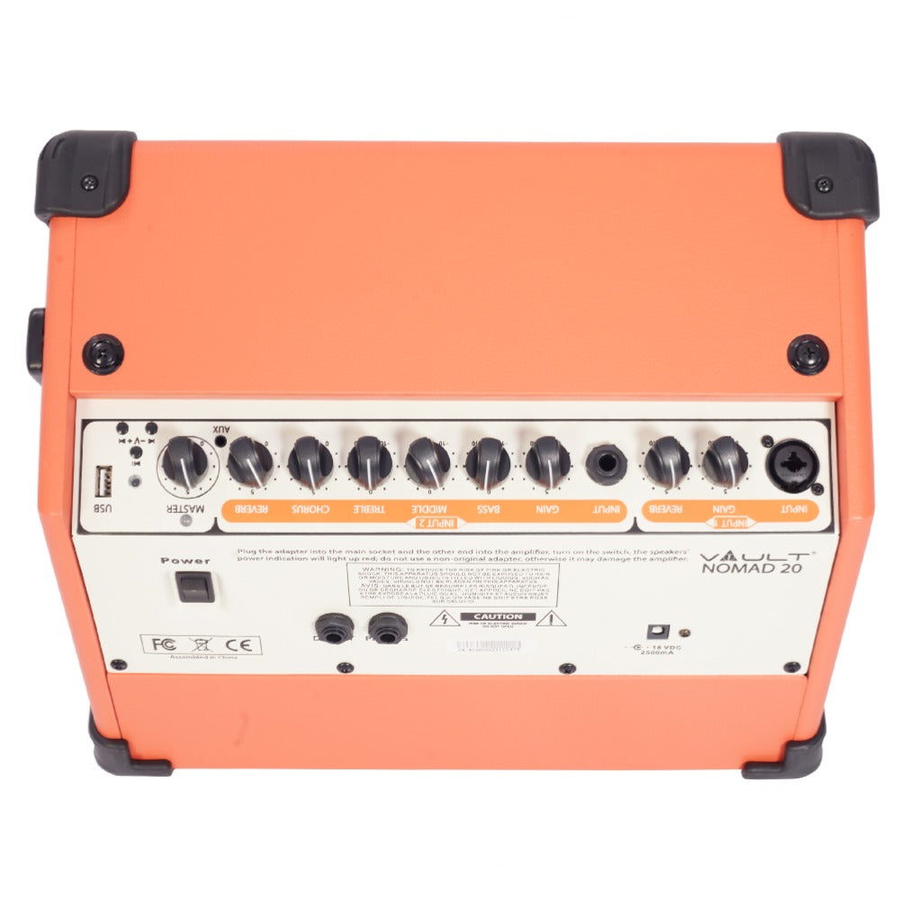 Vault Nomad 20 Twenty Watt Acoustic Guitar Two Channel Amplifier with Independent Chorus and Reverb Effects - Open Box