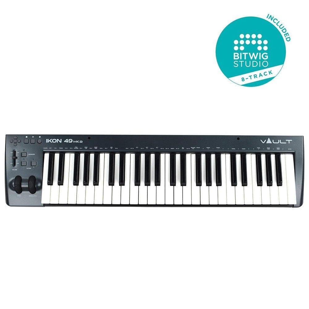 Vault Ikon MK2 49 Key Velocity Sensitive Midi Keyboard with Bitwig 8-Track Bundle - Open Box