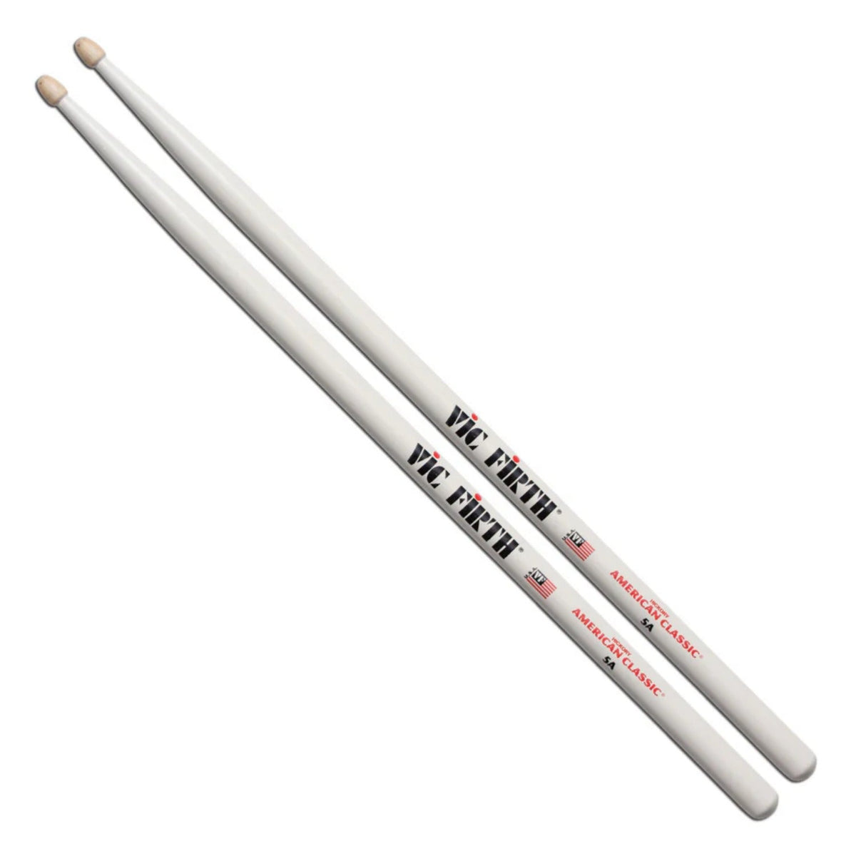 Vic Firth 5AW American Classic Wood Tip Drumstick - White - 5A