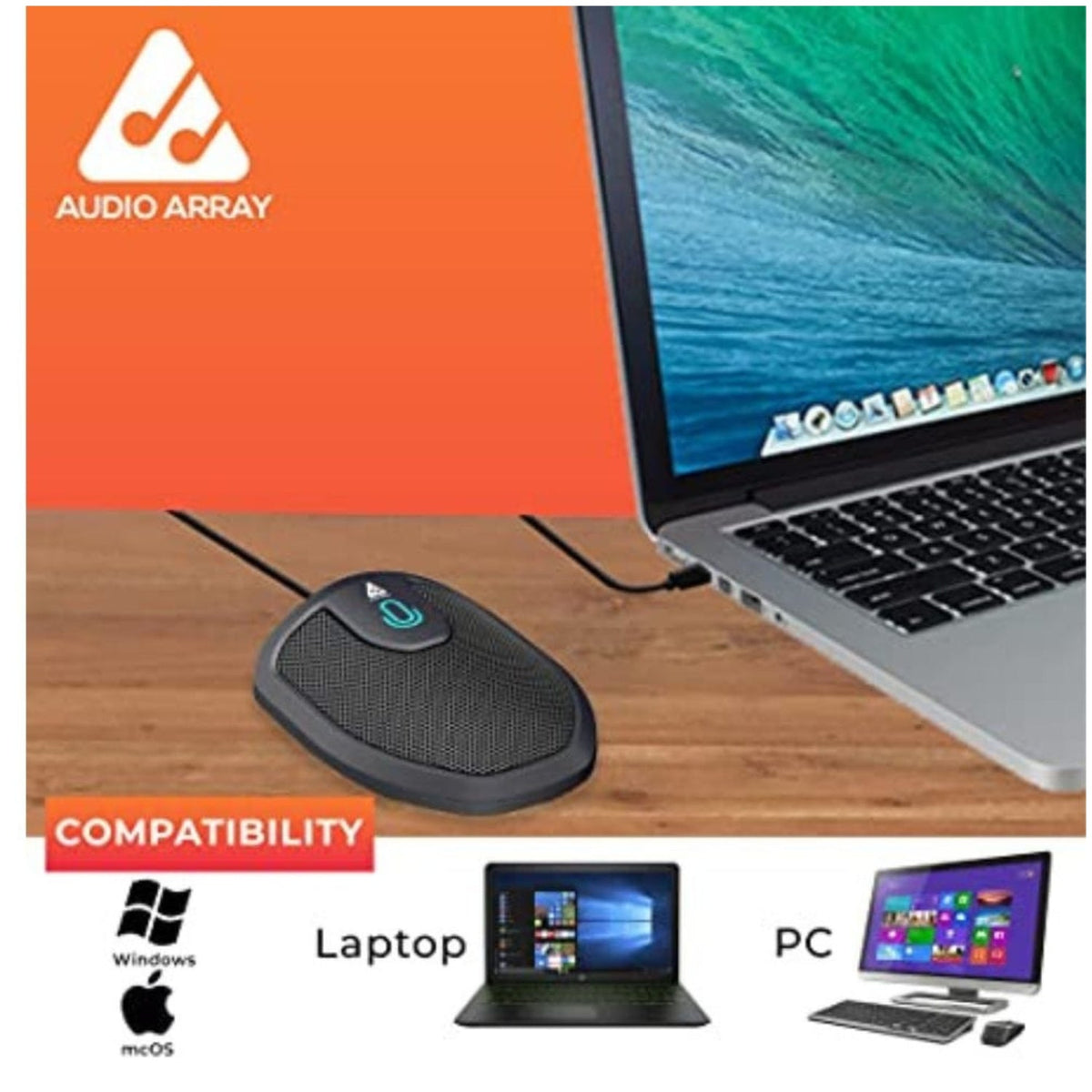 Audio Array AM-C28 Plug & Play USB Professional Omnidirectional Multi-Person Conference Room Condenser Microphones