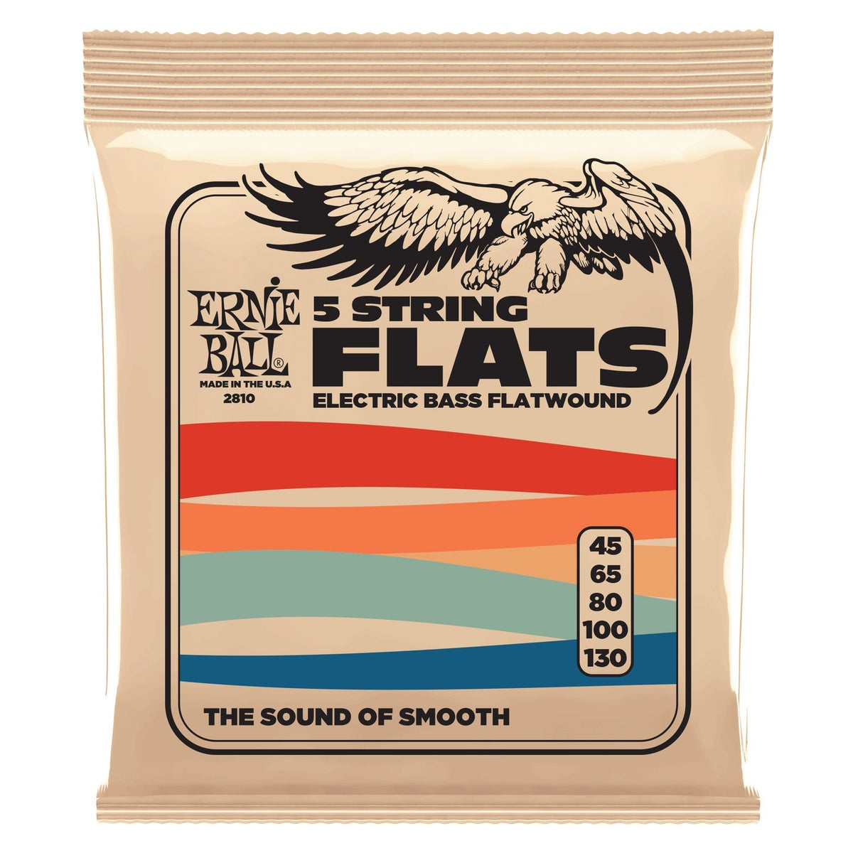 Ernie Ball Stainless Steel Flatwound 5 String Electric Bass Strings - 0.45-0.130