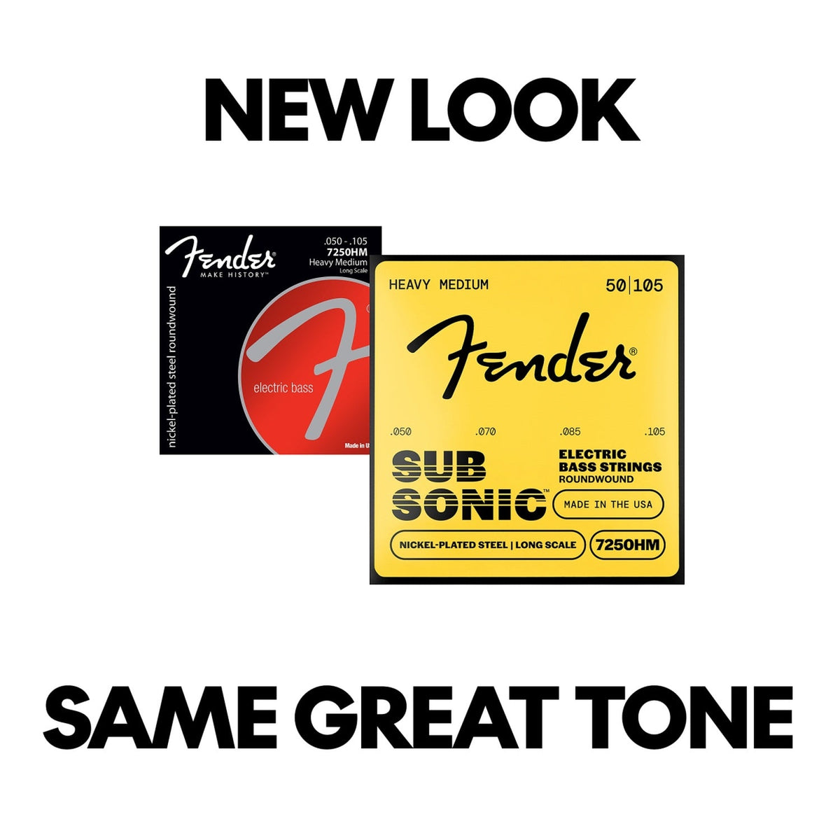 Fender SubSonic 7250 Nickel Plated Steel Bass Guitar Strings - 050-.105