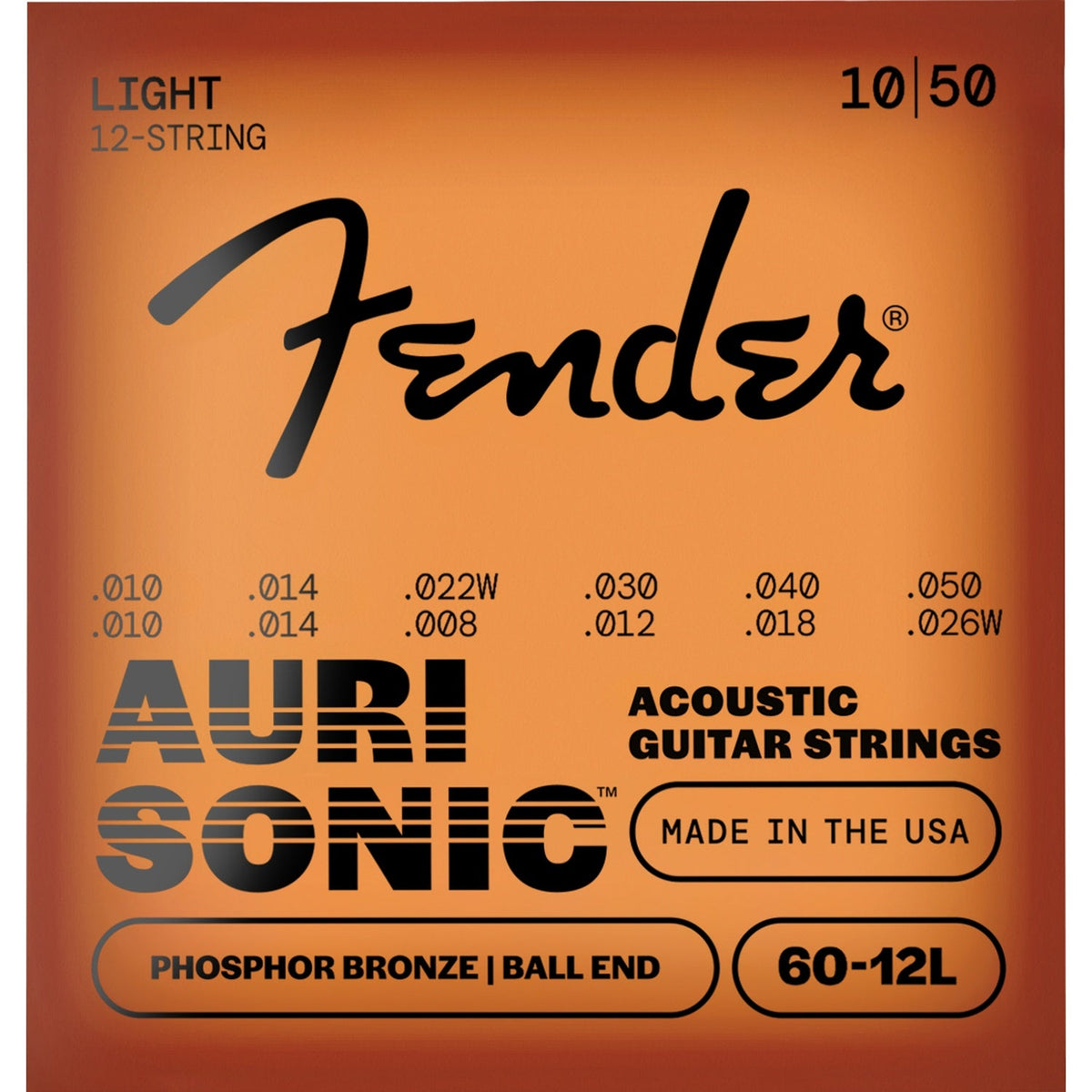 Fender AuriSonic 60-12L Phosphor Bronze 12 String Acoustic Guitar Strings