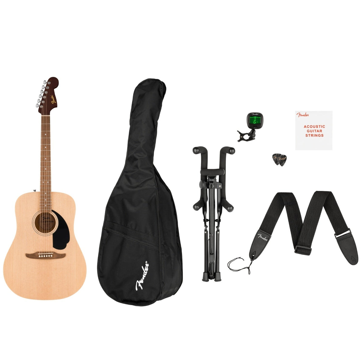 Fender California Debut Redondo 6 String Acoustic Guitar Pack