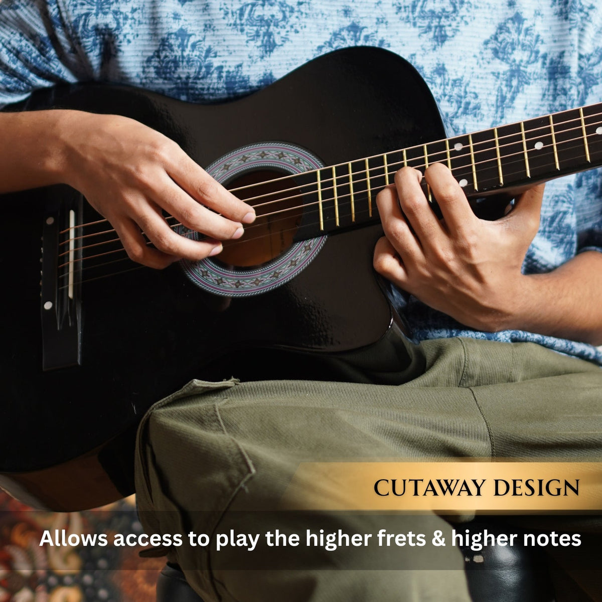Henrix 38c 38 inch Cutaway Acoustic Guitar