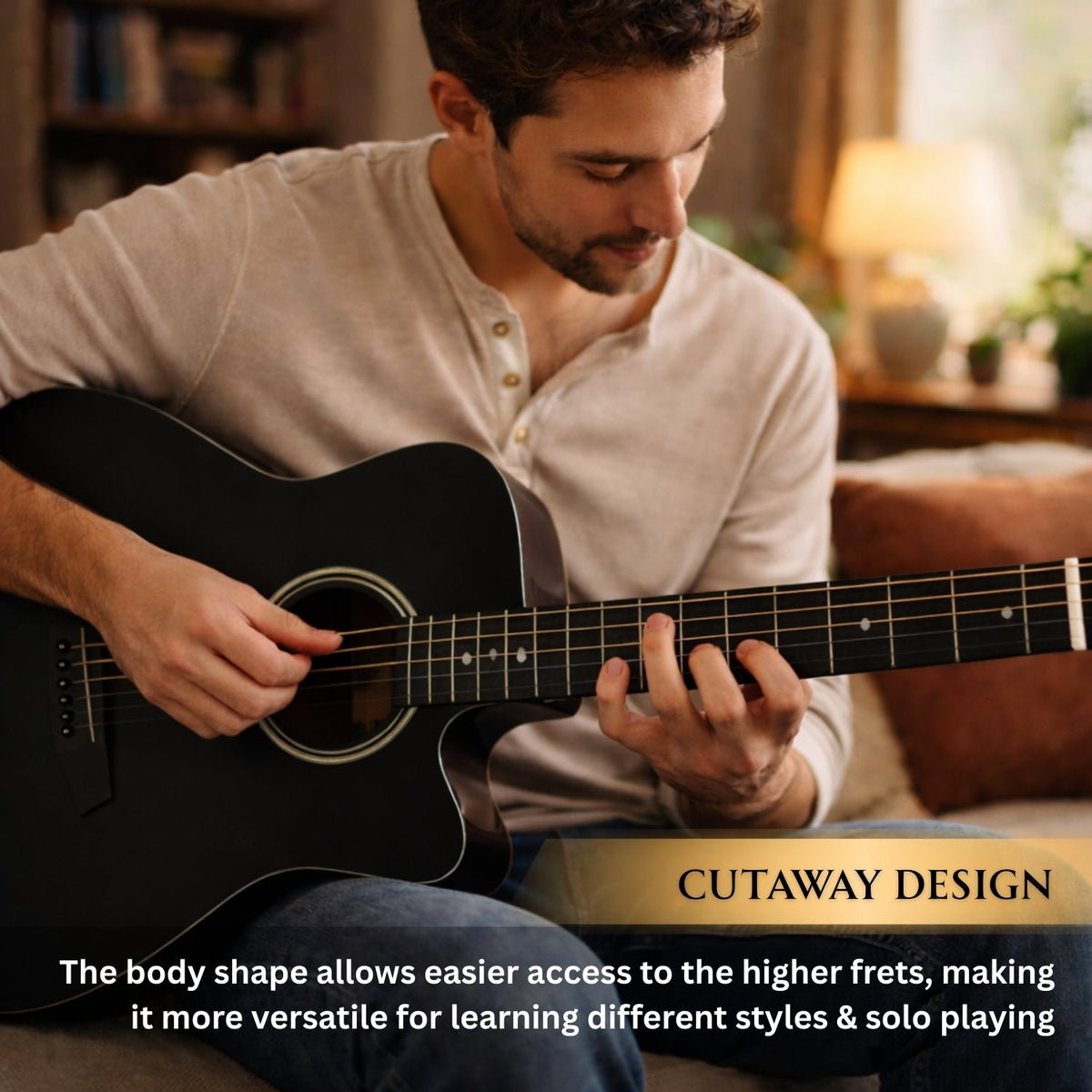 Henrix 38c 38 inch Cutaway Acoustic Guitar