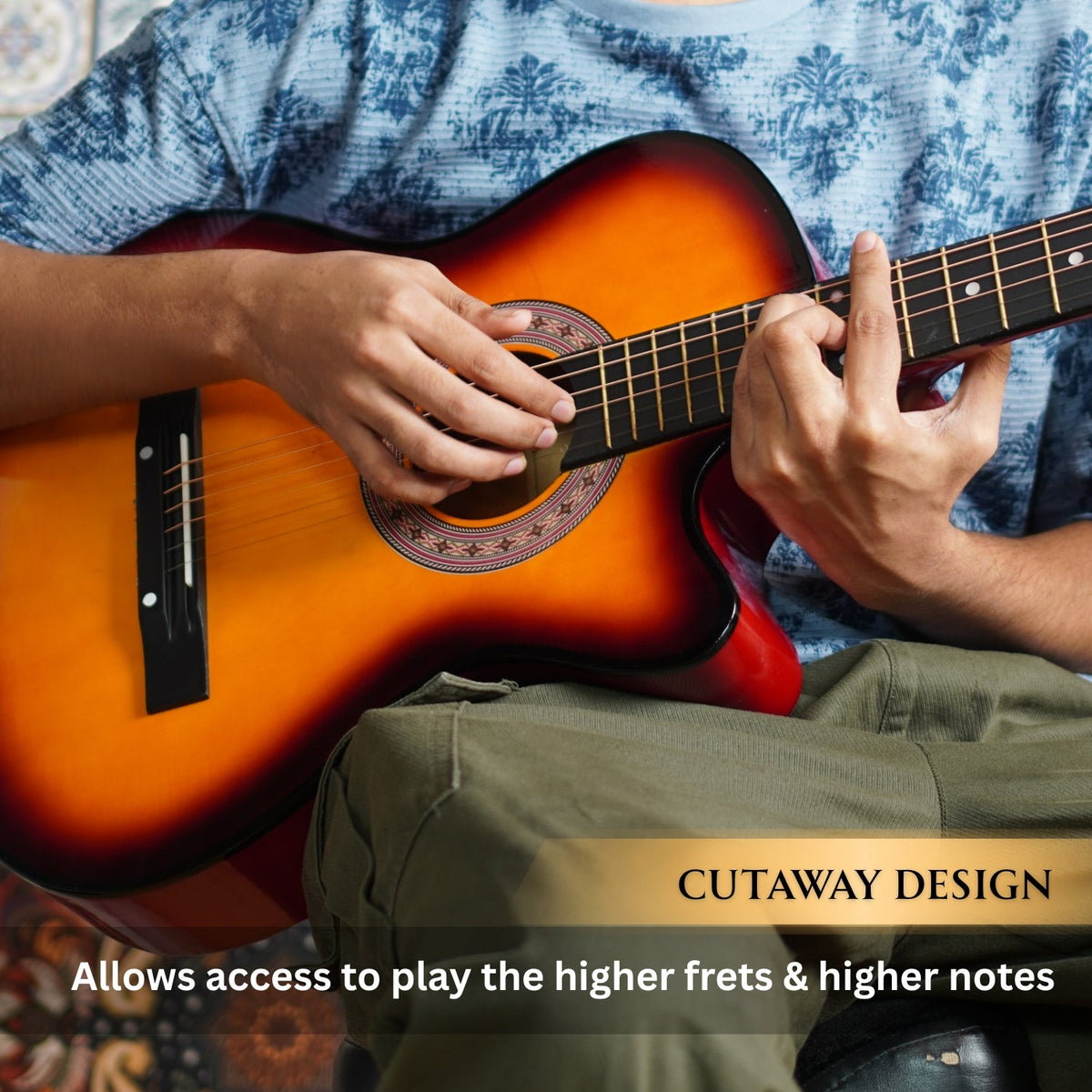 Henrix 38c 38 inch Cutaway Acoustic Guitar