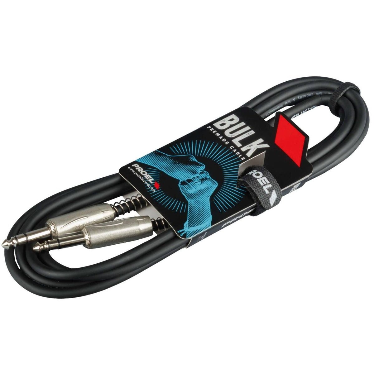 Proel BULK140LU3 3 ft Balanced Stereo Jack Audio Cable