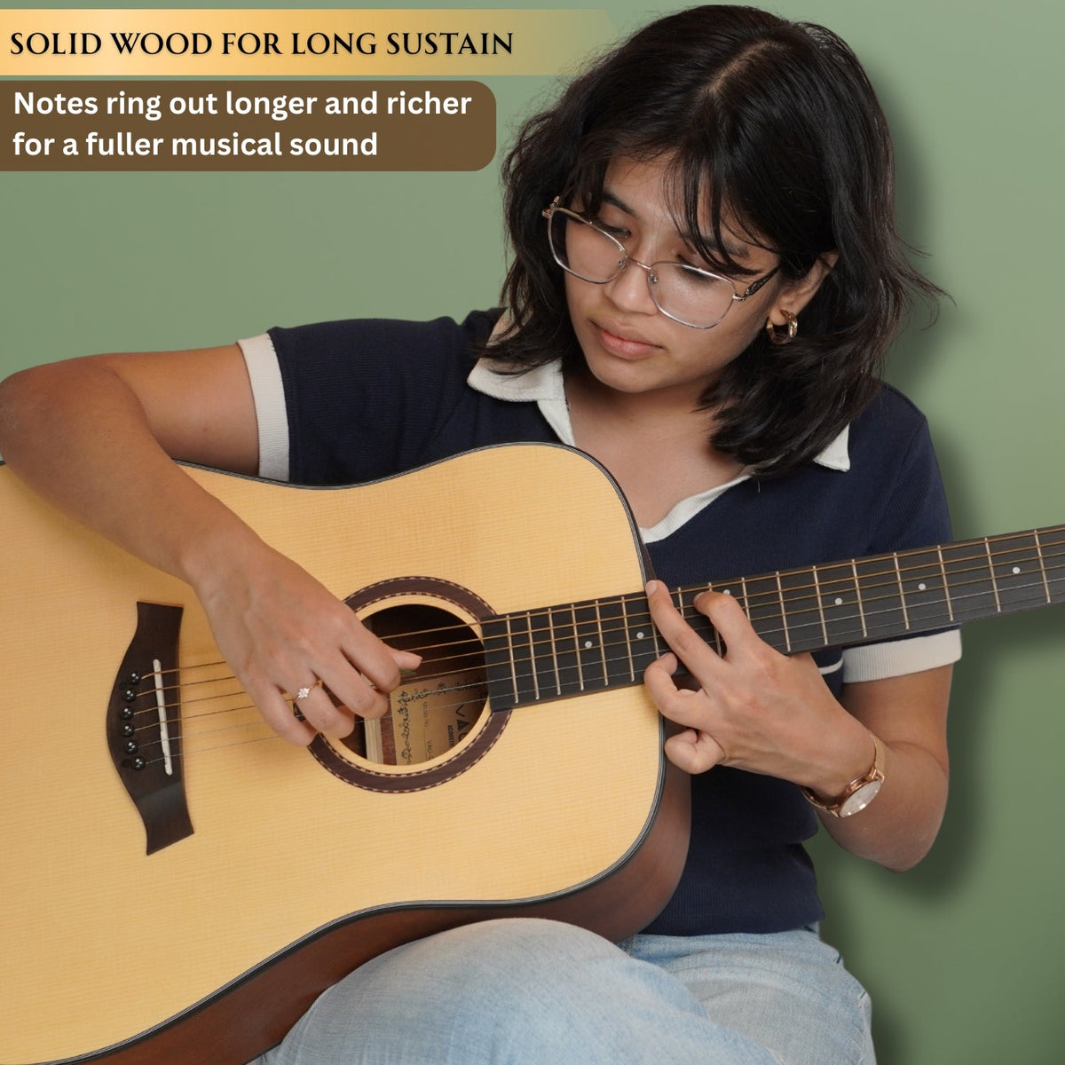 Vault DA40 41 Inch Premium Solid Spruce-Top Dreadnought Acoustic Guitar