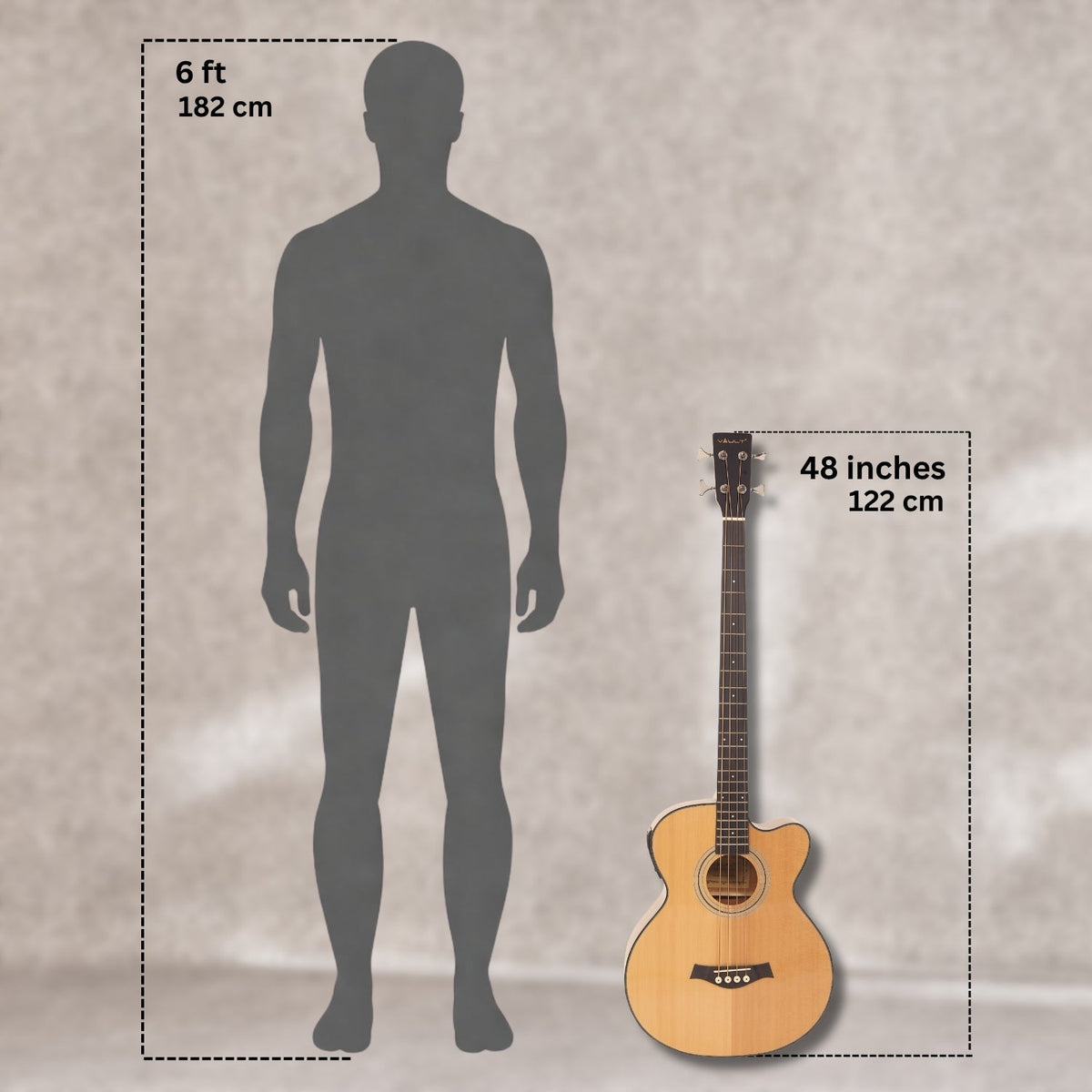 Vault EB40CE 4 String Solid-Top Acoustic Bass Guitar With EQ and Padded Gigbag - 34" Long Scale Length  - Open Box
