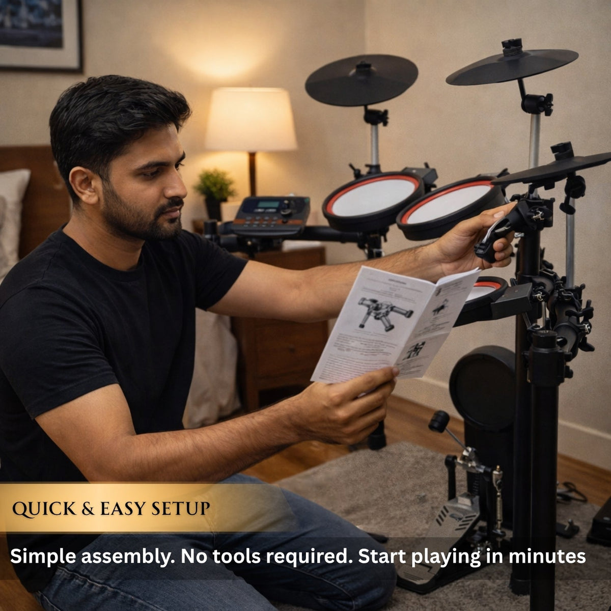 Vault Impact Fusion Electronic Drum Kit with Dual-Zone Mesh Pads, Advanced Drum Module, Cymbals & 300+ Sounds