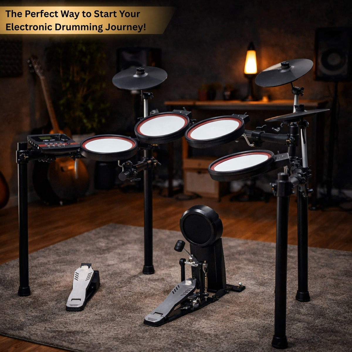 Vault Impact Fusion Electronic Drum Kit with Dual-Zone Mesh Pads, Advanced Drum Module, Cymbals & 300+ Sounds