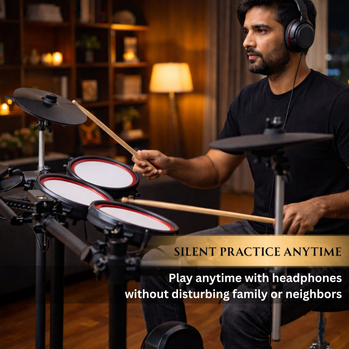 Vault Impact Fusion Electronic Drum Kit with Dual-Zone Mesh Pads, Advanced Drum Module, Cymbals & 300+ Sounds