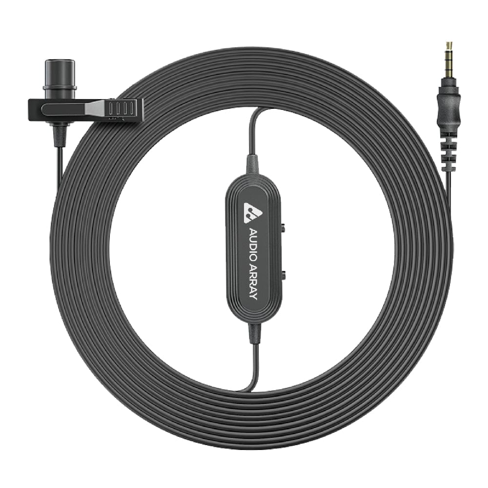 Audio Array AM-C13 All Metal Condenser Collar Microphone with 3.5mm Connector with Battery for DSLR & Smartphone