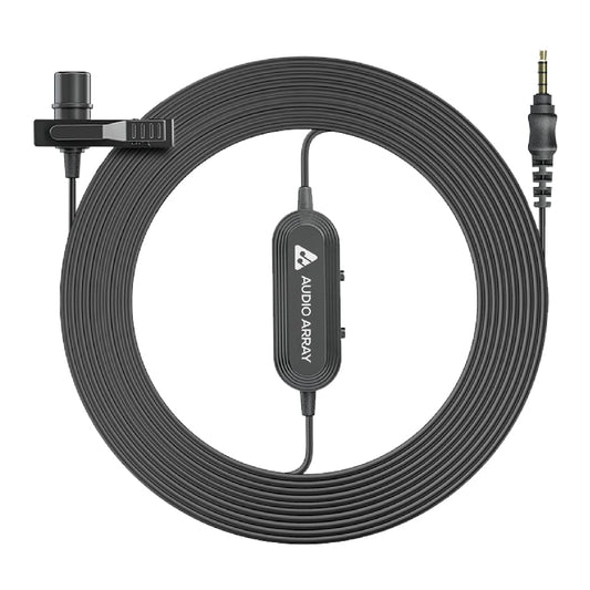 Audio Array AM-C13 All Metal Condenser Collar Microphone with 3.5mm Connector with Battery for DSLR & Smartphone