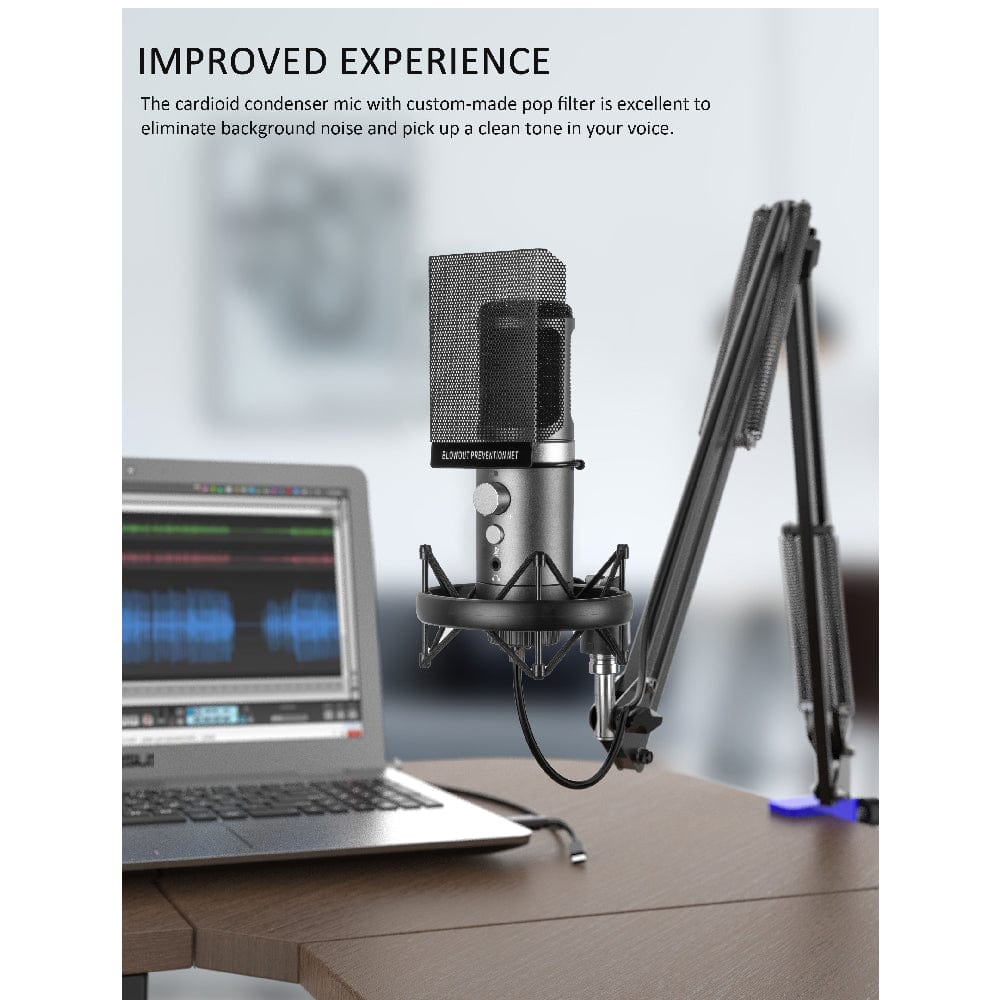Audio Array AM-C25 USB Condenser Microphone with Microphone Stand & Pop Filter