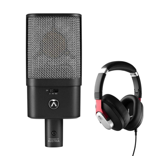 Austrian Audio OC16 Cardioid Pattern Precision Condenser Microphone Studio Set with Hi-X15 Professional Headphones