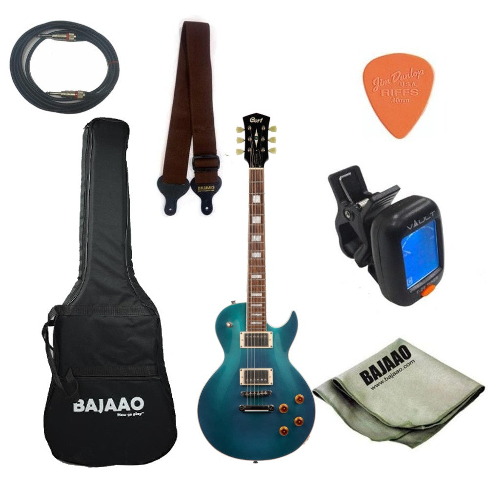 Cort CR200 Les Paul Style Electric Guitar with Gigbag, Strap, Pick, Cable, Cloth and Tuner, Ebook