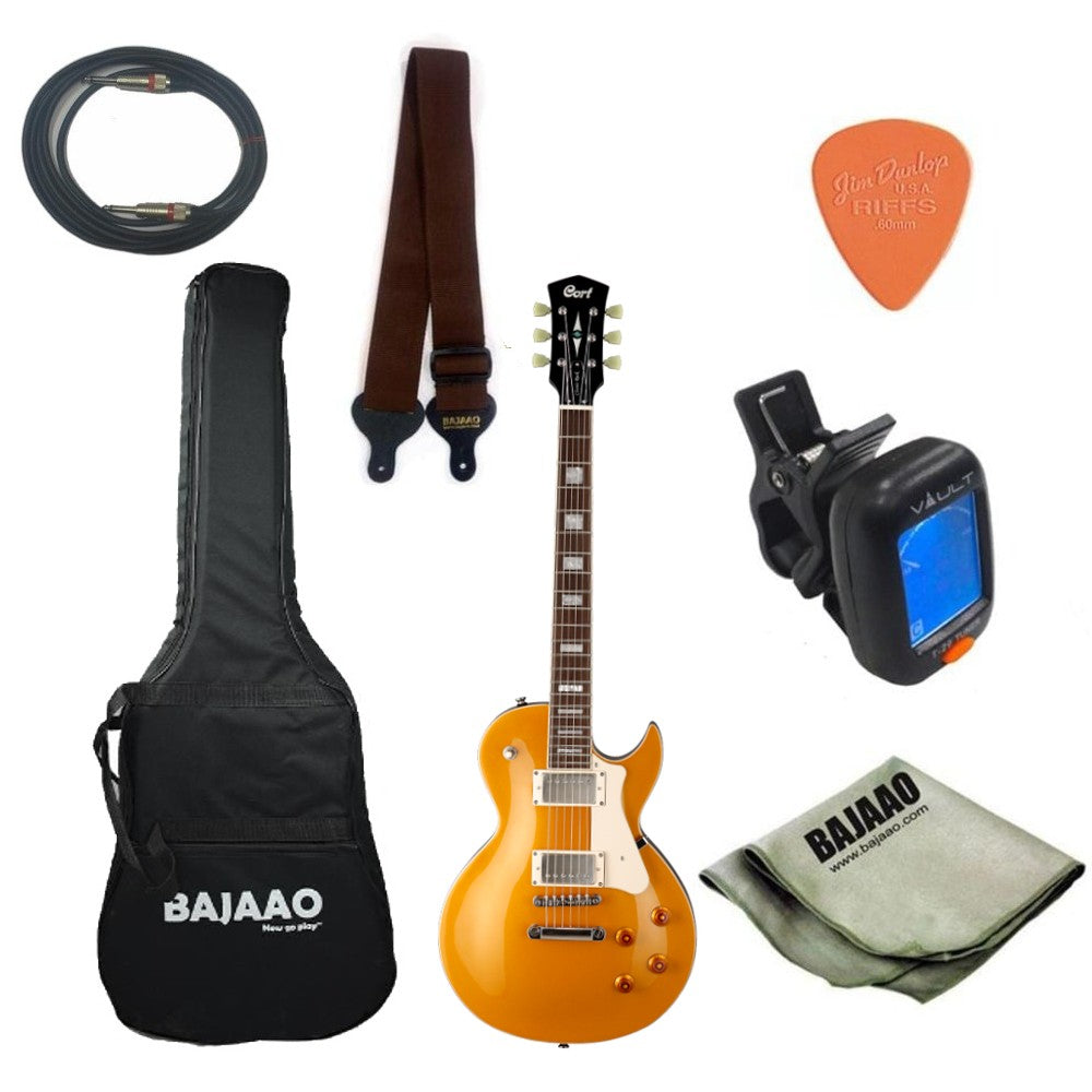 Cort CR200 Les Paul Style Electric Guitar with Gigbag, Strap, Pick, Cable, Cloth and Tuner, Ebook