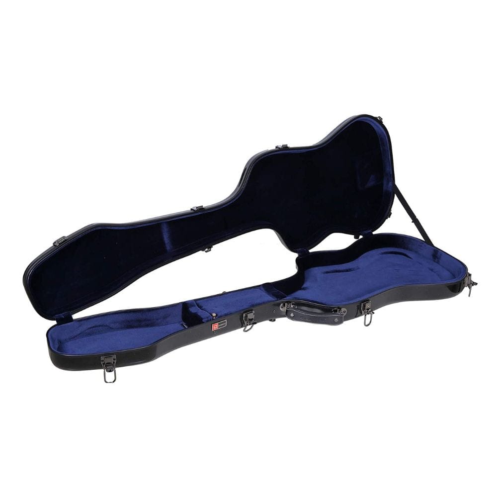 Crossrock CRF-2020P BBK Deluxe Fiberglass Case for Precision Bass Style Guitars with TSA Lock - Black