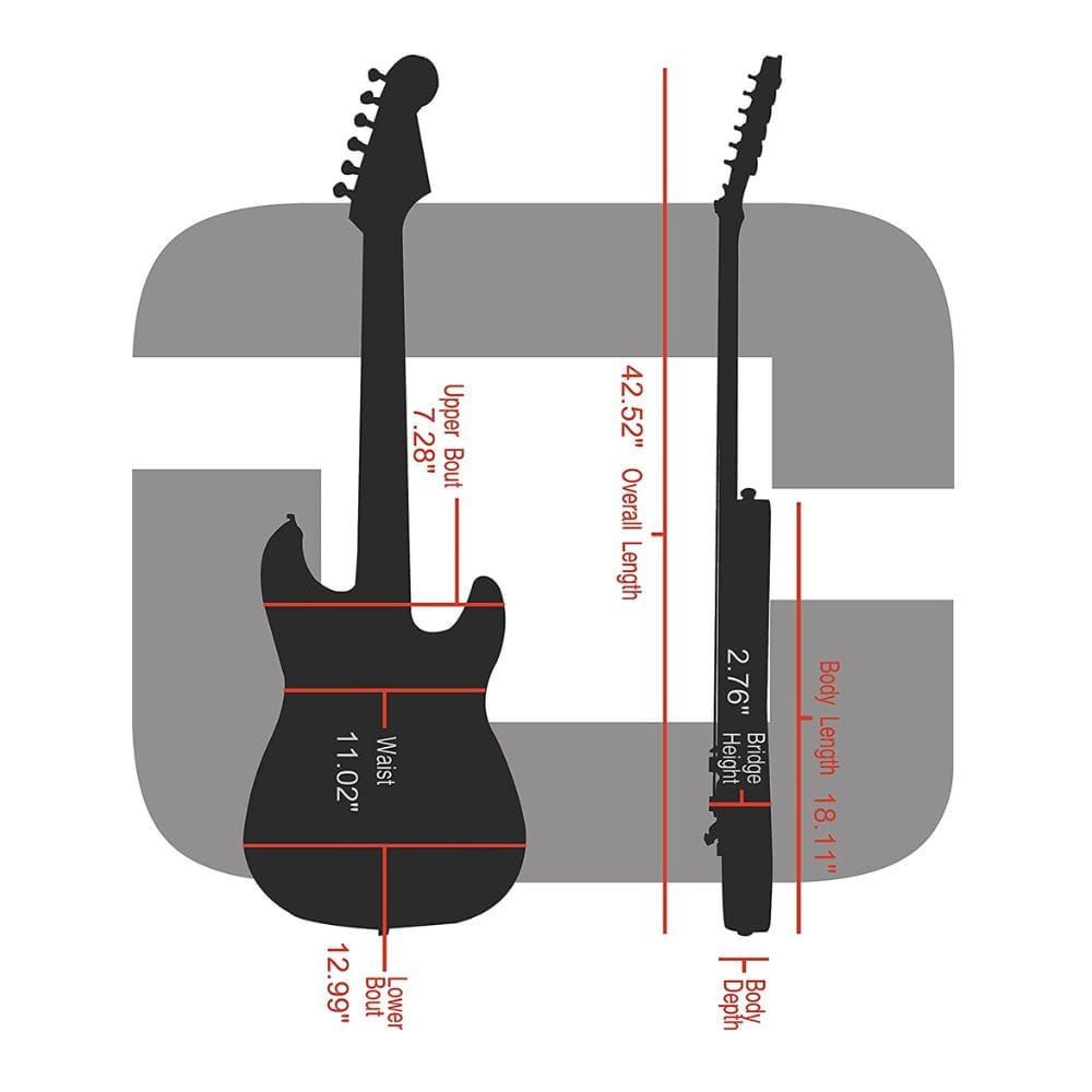 Crossrock CRF-2020GSTBK Deluxe Fiberglass Case for Tele and Strat Style Electric Guitars - Black