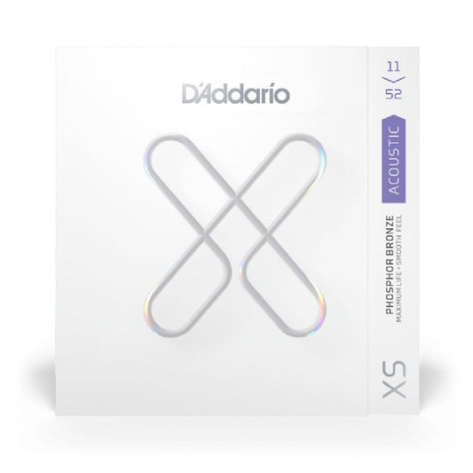 D'Addario XS Acoustic Guitar coated Strings Phosphor Bronze, Custom Light, 11-52