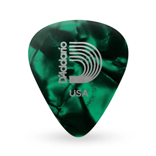D'Addario Classic Celluloid Green Pearl 1.25mm Extra Heavy Gauge Guitar Pick