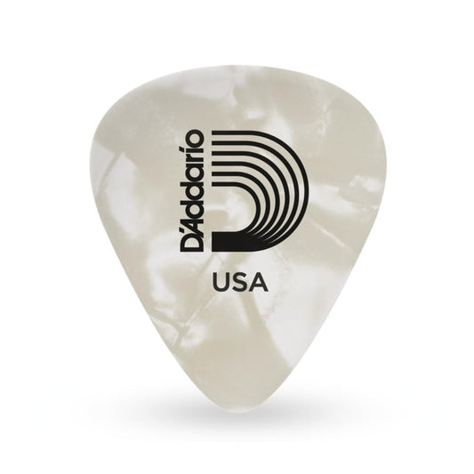 D'Addario Classic Celluloid White Pearl 0.50mm Light Gauge Guitar Pick