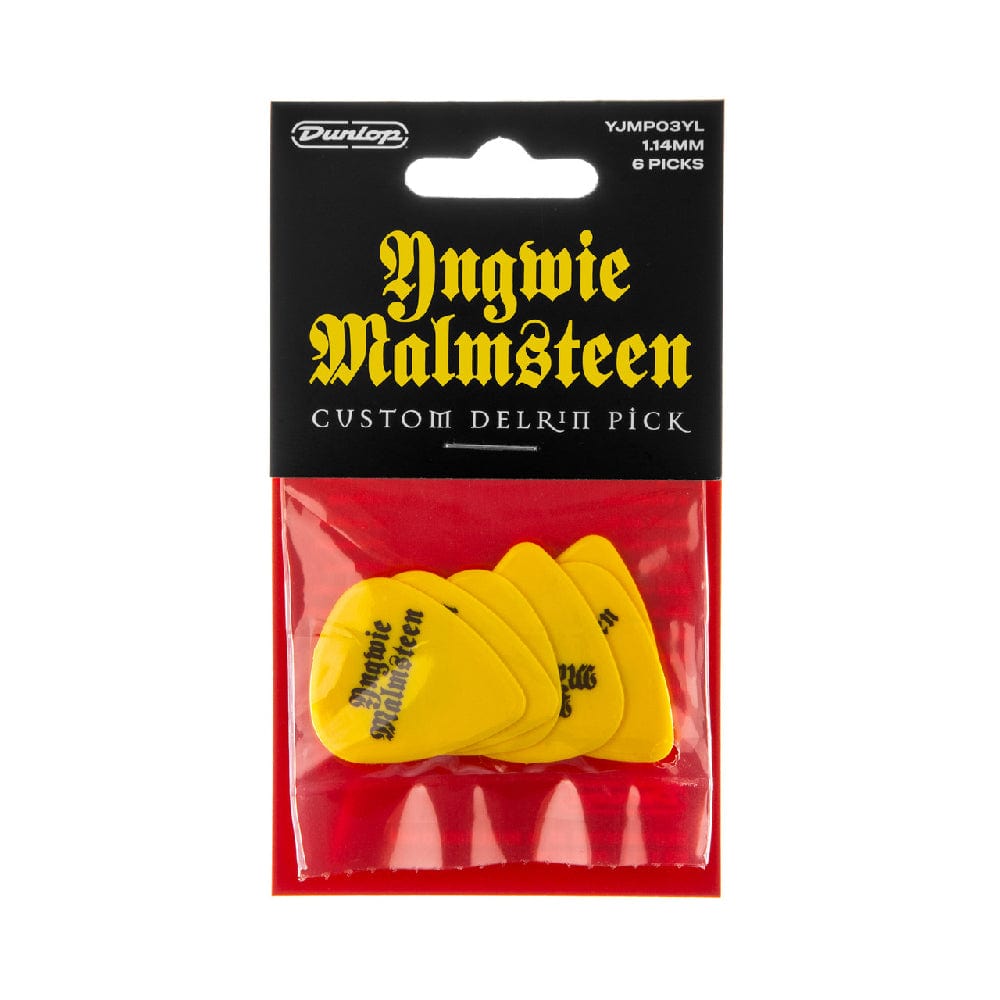 Dunlop Yngwie Malmsteen Custom Delrin Guitar Picks - Pack of 6 - 1.14mm Yellow