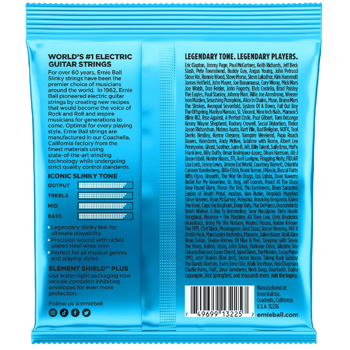 Ernie Ball 3225 Extra Slinky Nickel Wound Electric Guitar Strings 3 Pack - .8-.38