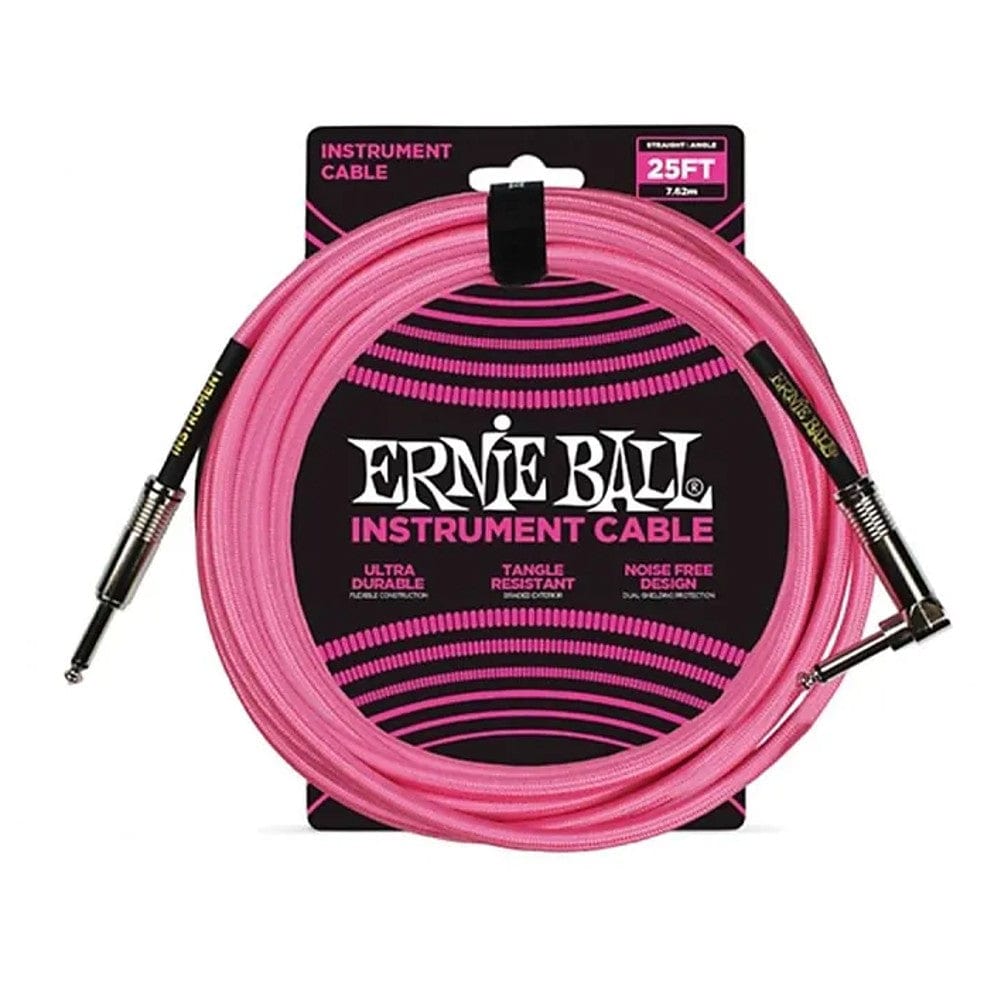 Ernie Ball 25 Ft Braided Straight-Angle Instrument Cable