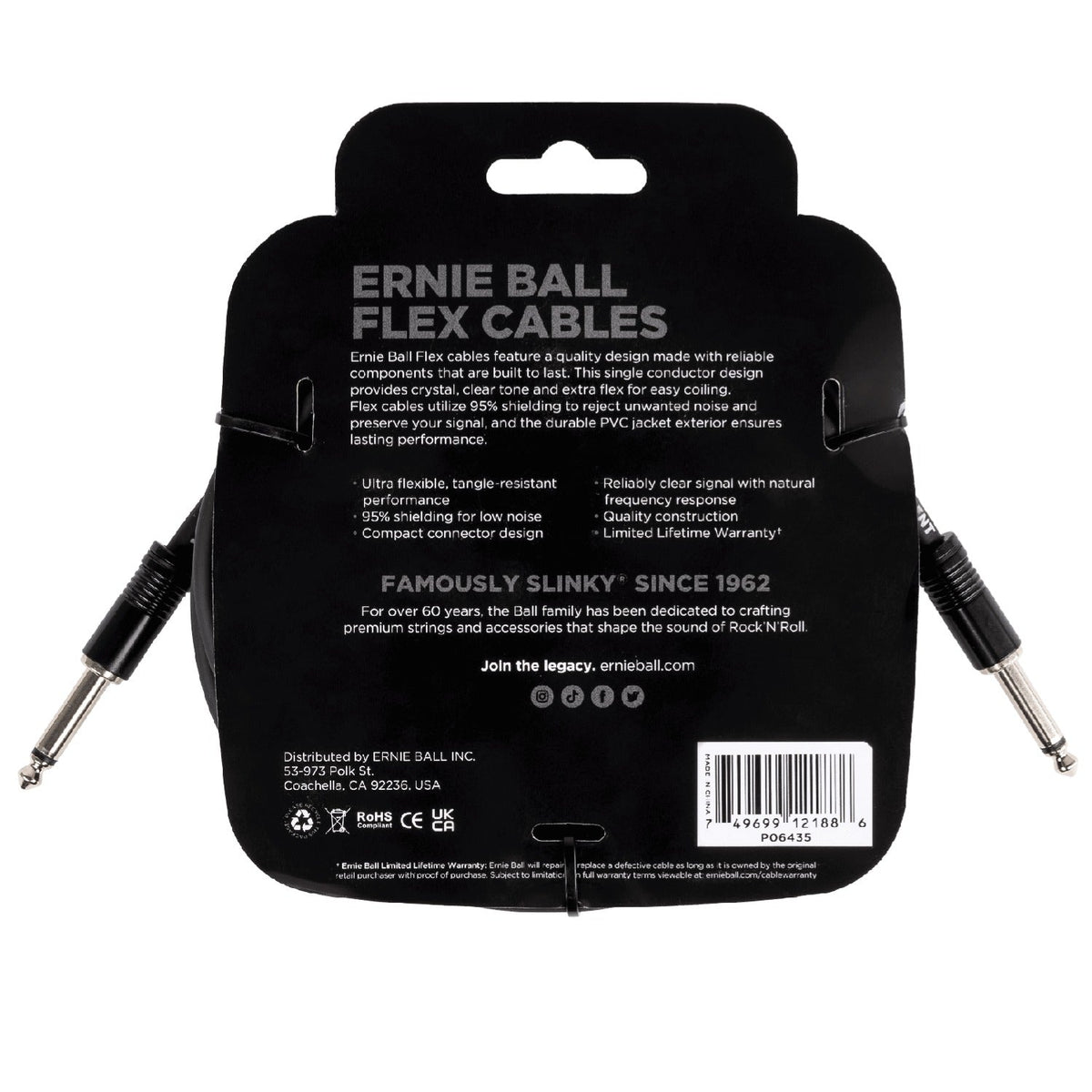 Ernie Ball Flex 10ft Straight/Straight Instrument Cable