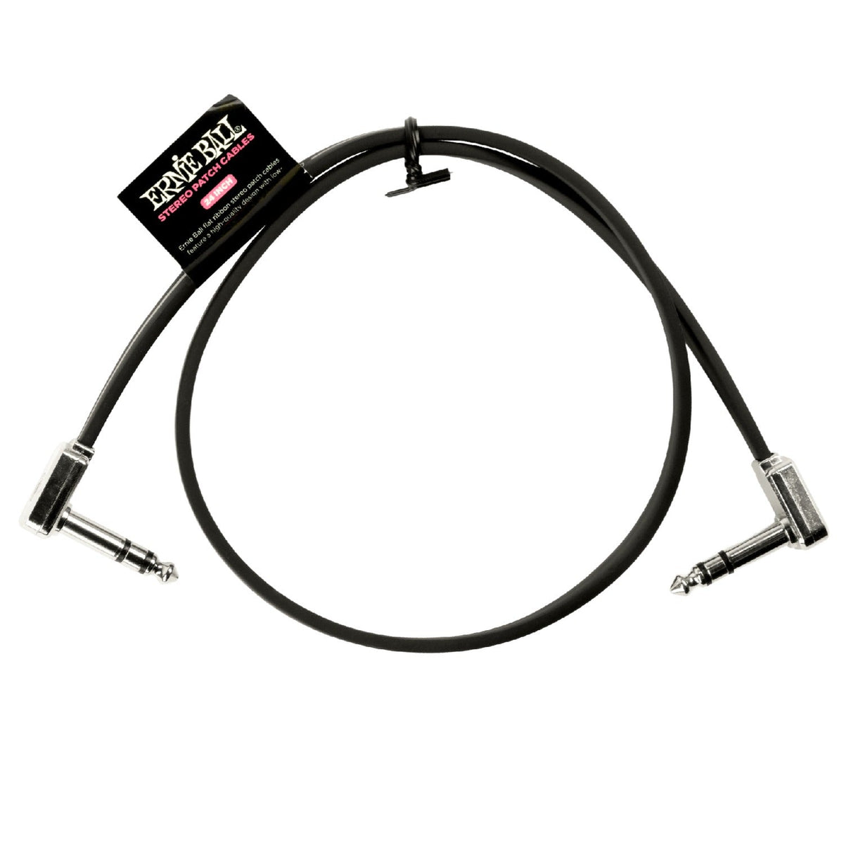 Ernie Ball Flat Ribbon Stereo Patch Cable - Black