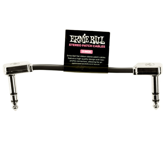 Ernie Ball Flat Ribbon Stereo Patch Cable - Black