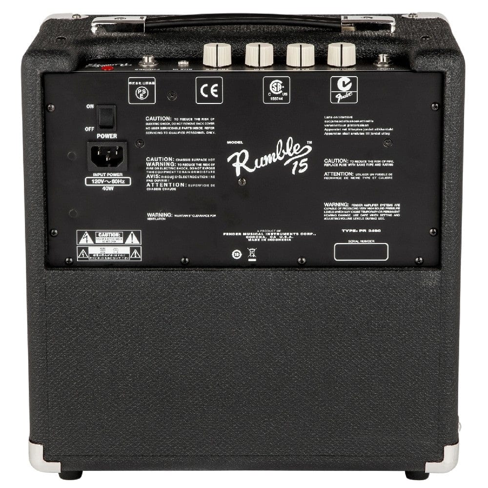 Fender Rumble 15 Watt V3 Combo Bass Guitar Amplifier