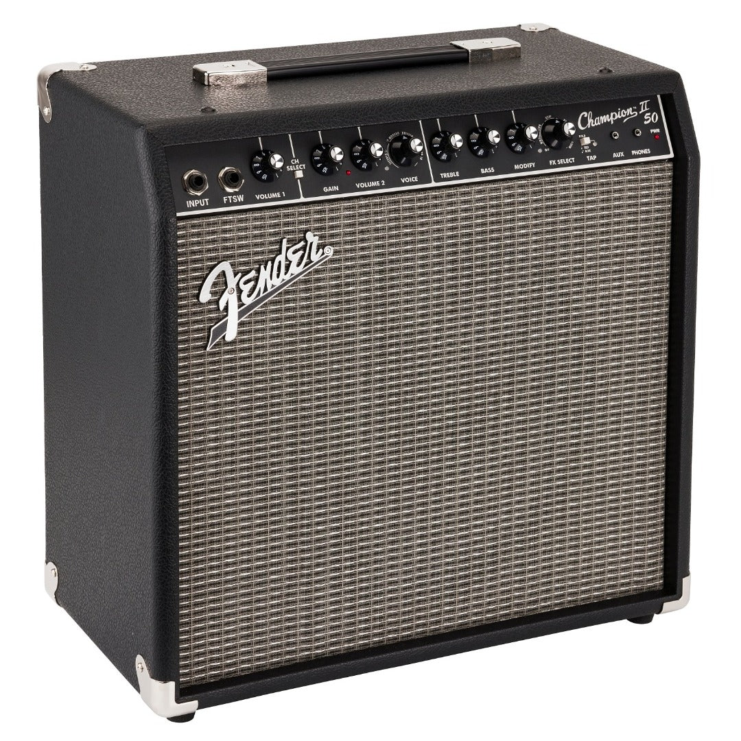 Fender Champion II 50W Combo Guitar Amplifier with Cable, Polishing Cloth & Ebook