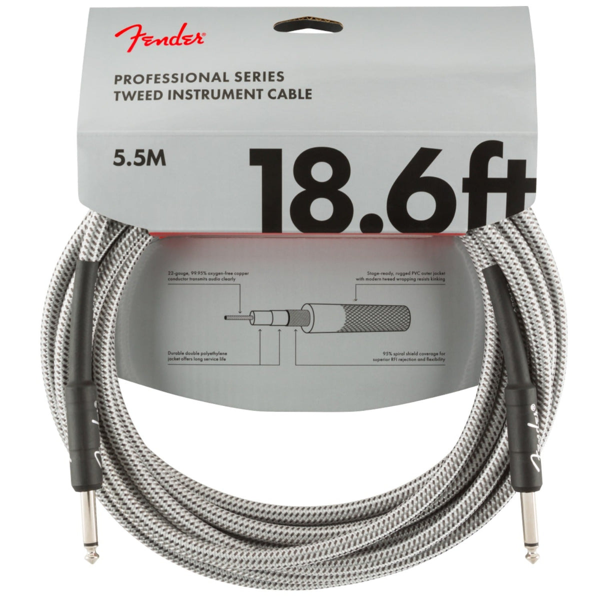 Fender Professional Series Straight to Straight  18.6 Foot Instrument Cable