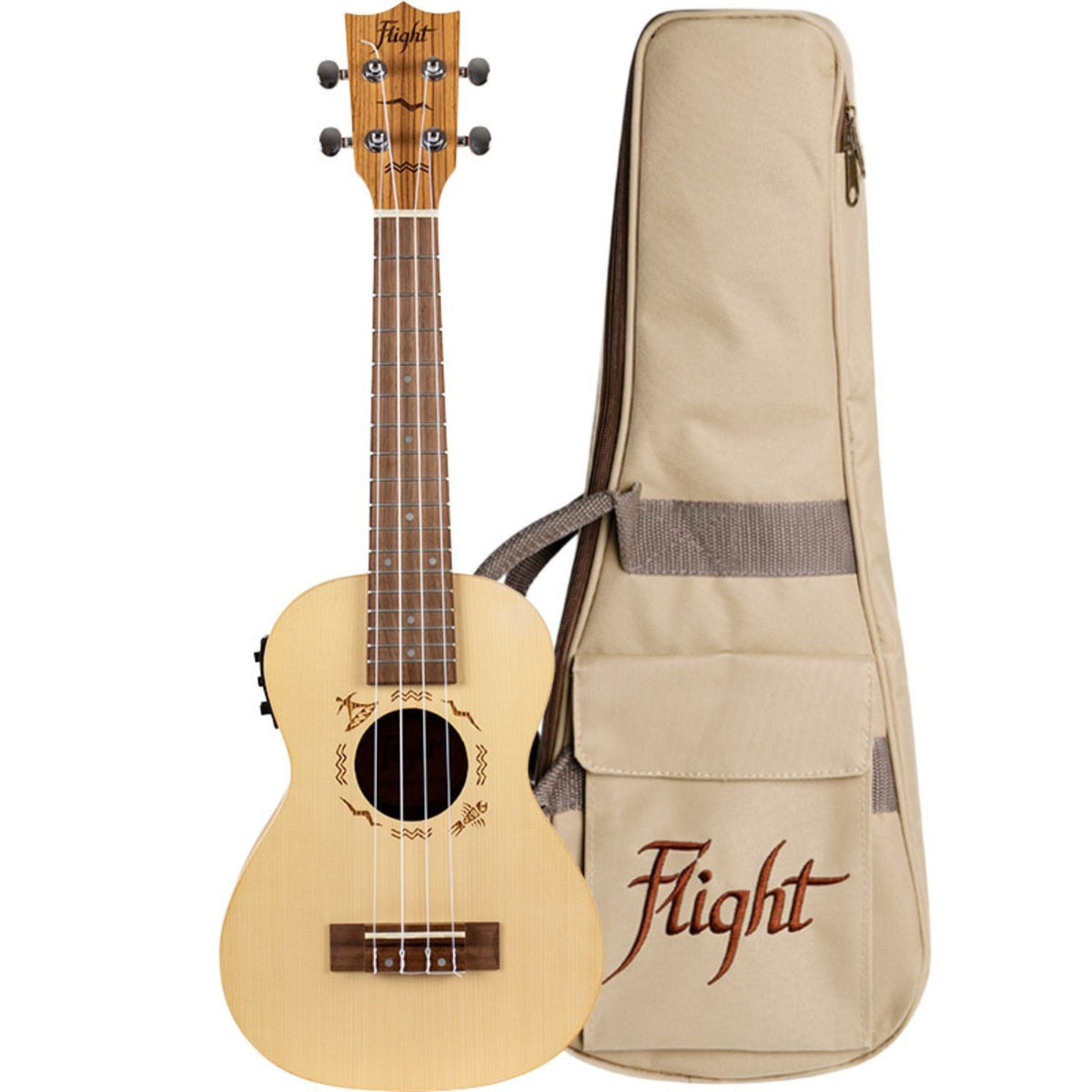 Flight DUC525EQ SP/ZEB Electric Concert Ukulele with Bag