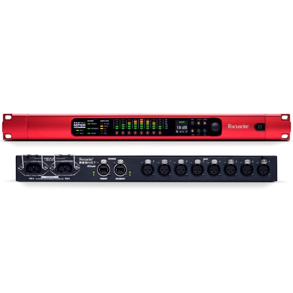 Focusrite RedNet MP8R 8-Channel Remote-Controlled Mic Pre and A/D for Dante Audio Interfaces