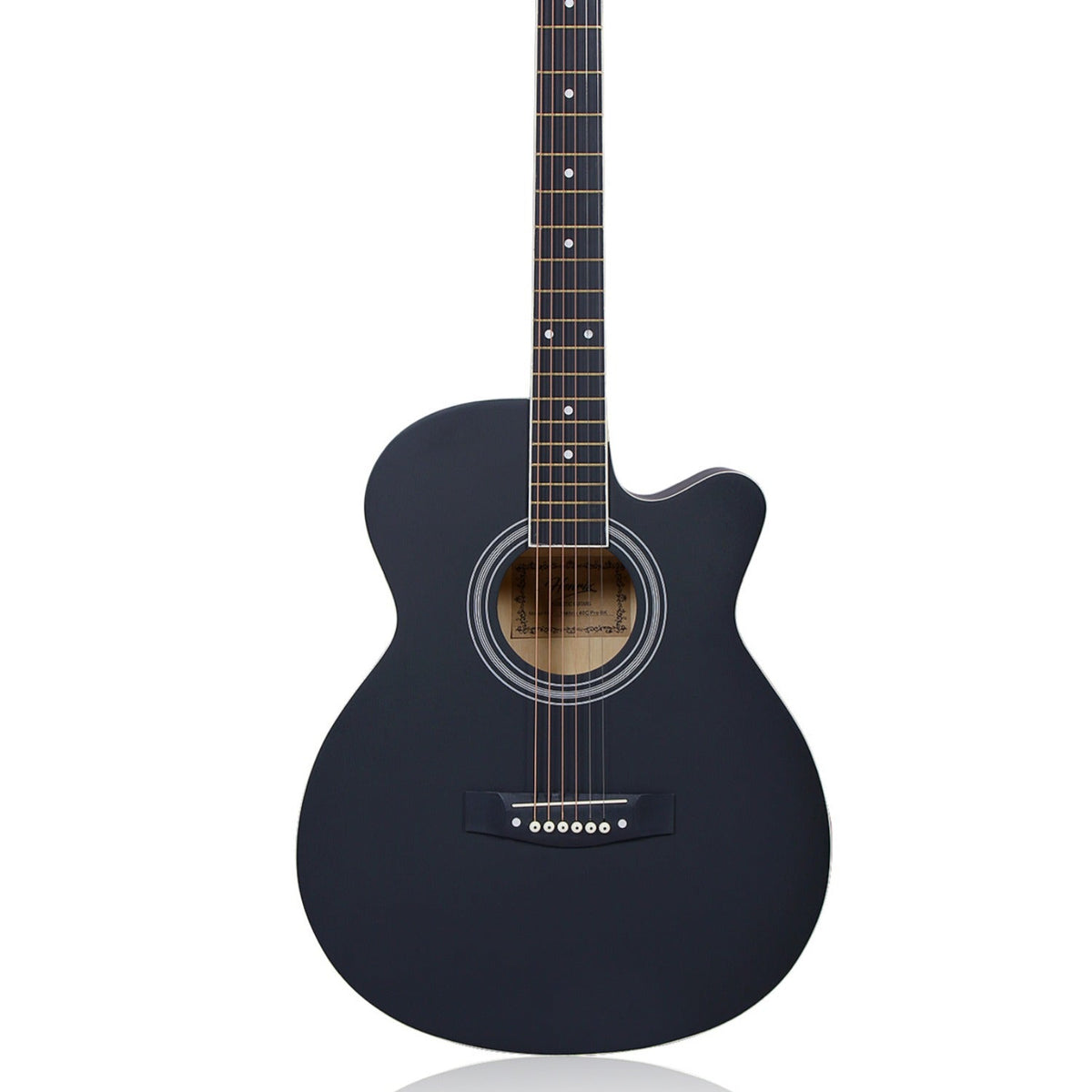 Henrix PRO 40C 40-Inch Cutaway Acoustic Guitar with Dual Action Truss Rod, Gigbag, Picks, String Set, Strap, Cloth & Ebook - Open Box