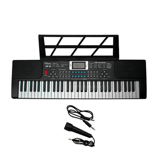 Henrix KB-61 Portable 61 Mini Key Keyboard with Adapter and Microphone - Open Box